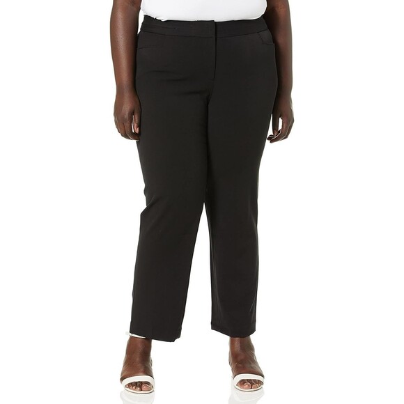 ALK Women's 20W Rafaella Curvy Fit Ankle Tapered Leg Dress Pants Slacks Black NW - Picture 1 of 7